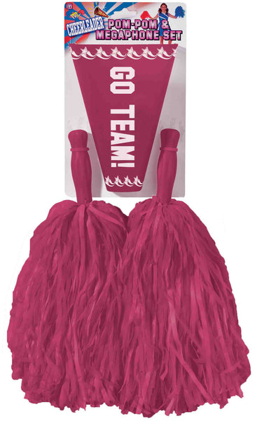 Cheerleader Pom Poms and Megaphone - Various Colors - HalloweenCostumes4U.com - Costume Props & Accessories