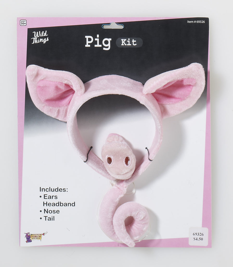 Pig Kit Ears Nose and Tail - HalloweenCostumes4U.com - Accessories