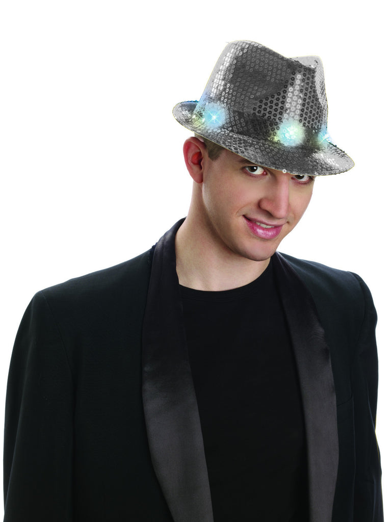 Sequin Hat W/Lights-Silver - Rubies Costumes & Accessories - HalloweenCostumes4U.com - Accessories