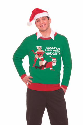 Adults Naughty Santa Christmas Sweater - Rubies Costumes & Accessories - HalloweenCostumes4U.com - Adult Costumes