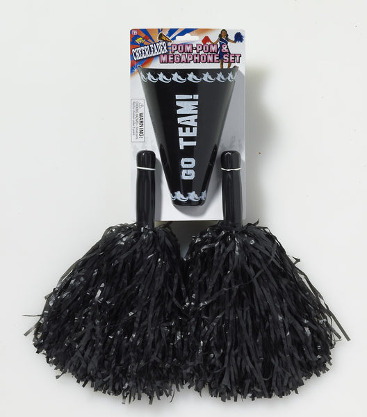 Cheerleader Pom Poms and Megaphone - Various Colors - HalloweenCostumes4U.com - Costume Props & Accessories