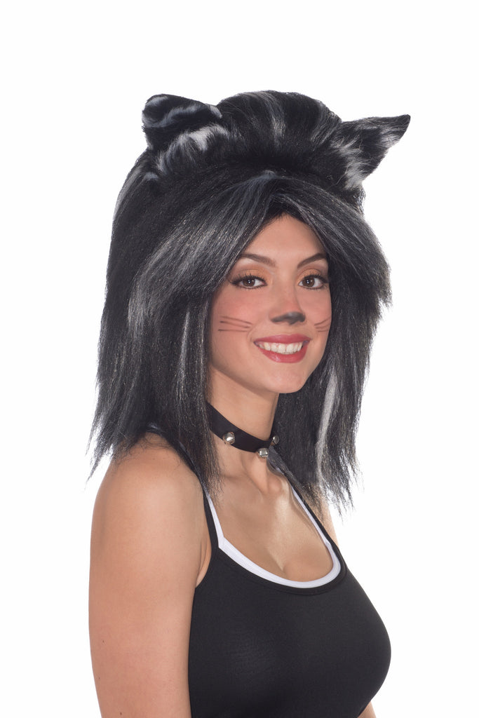 Wig-Feline Fantasy-Black/White - Rubies Costumes & Accessories - HalloweenCostumes4U.com - Accessories