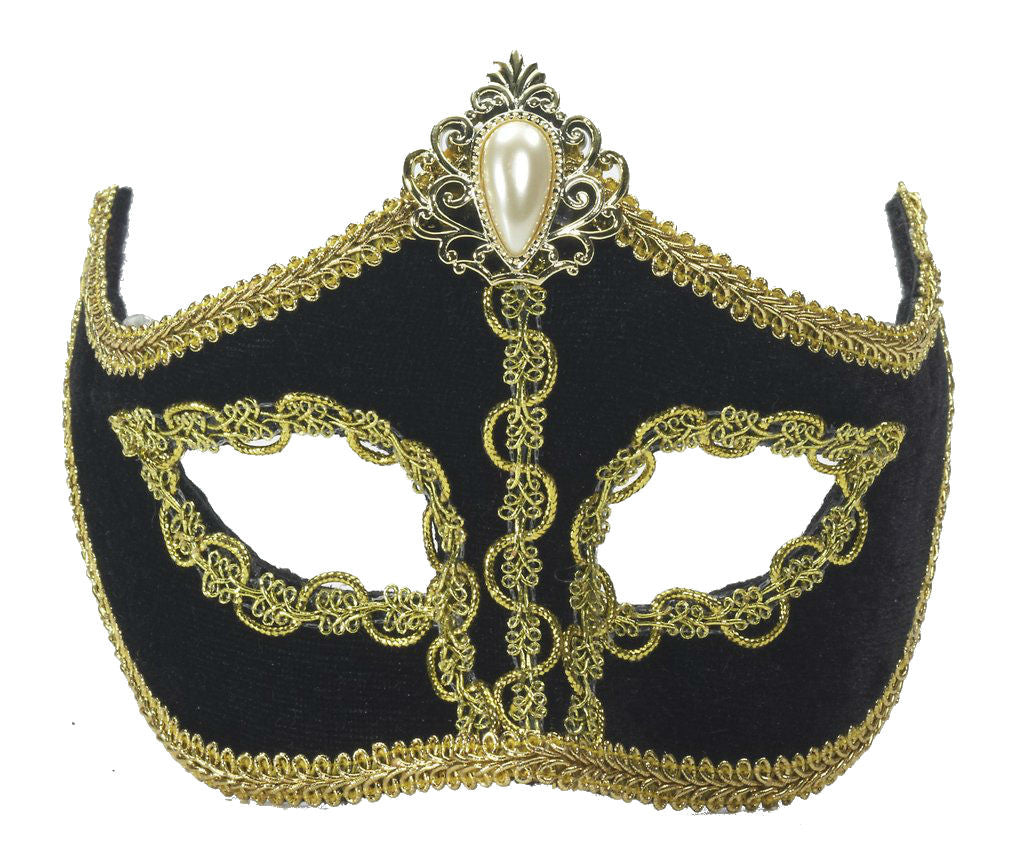 Black & Gold Venetian Mask On Glasses - Rubies Costumes & Accessories - HalloweenCostumes4U.com - Accessories