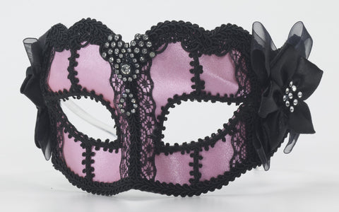 Pale Pnk Venet.Half Mask/Glass - Rubies Costumes & Accessories - HalloweenCostumes4U.com - Accessories