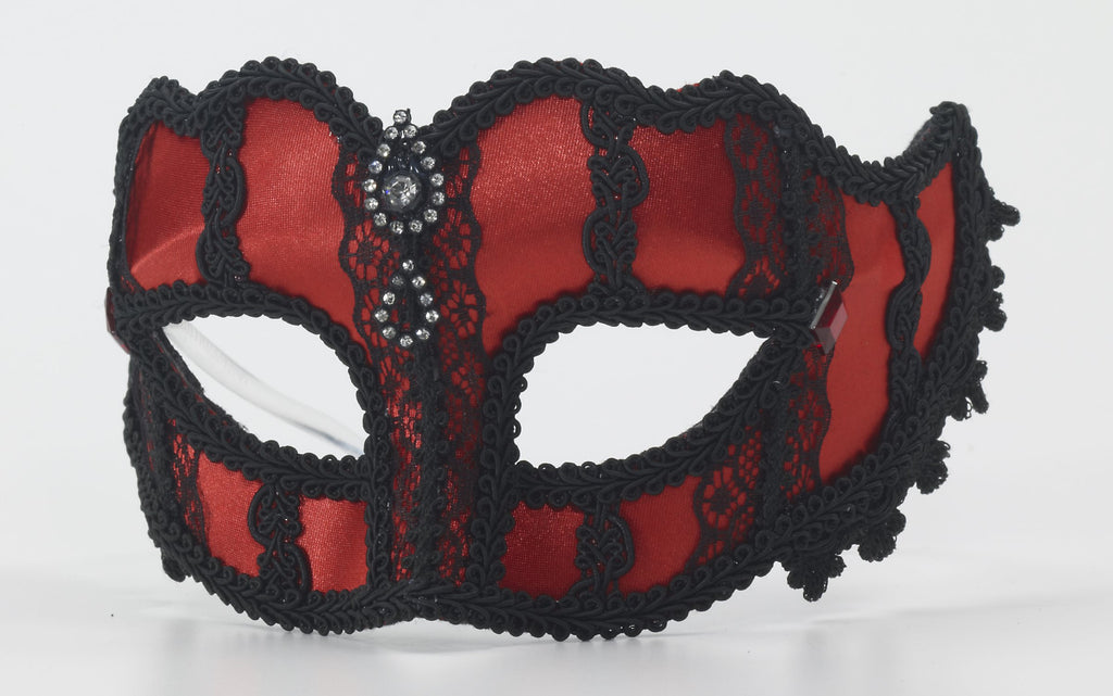 Red Venet.Half Mask On Glasses - Rubies Costumes & Accessories - HalloweenCostumes4U.com - Accessories