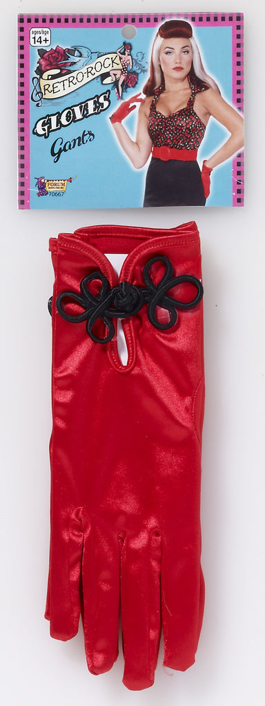 Short Satin Gloves-Red - Rubies Costumes & Accessories - HalloweenCostumes4U.com - Accessories