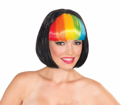 Wig-Rainbow Fantasy-Black/Rainbw - Rubies Costumes & Accessories - HalloweenCostumes4U.com - Accessories