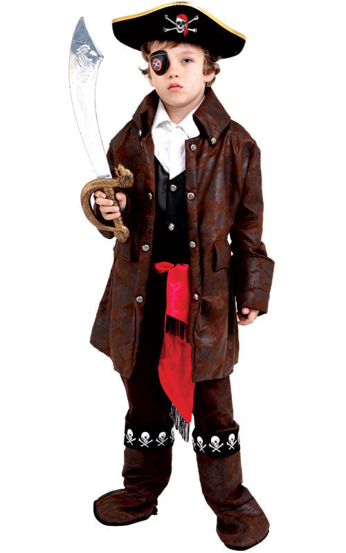 Boys Deluxe Caribbean Pirate Costume - Dress Up America Costumes & Accessories - HalloweenCostumes4U.com - Kids Costumes
