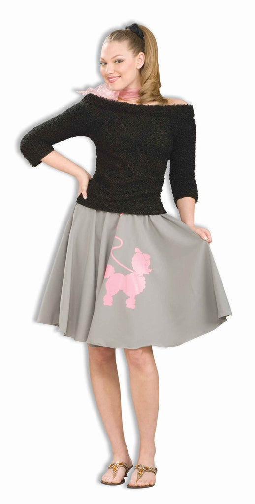Women's 50's Costume Poodle Skirt Grey - Rubies Costumes & Accessories - HalloweenCostumes4U.com - Adult Costumes