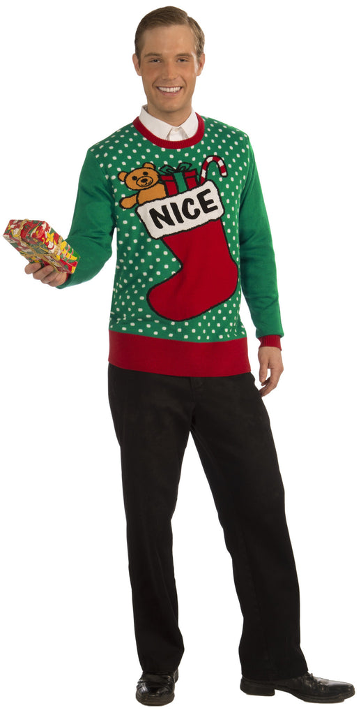 Adults Nice Stocking Christmas Sweater - Rubies Costumes & Accessories - HalloweenCostumes4U.com - Adult Costumes