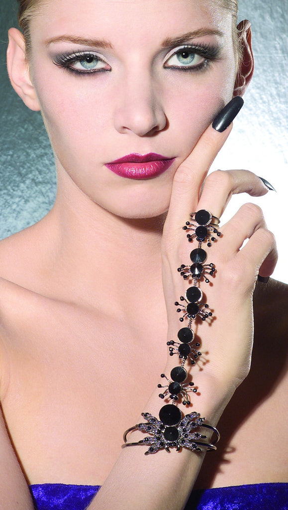 Black Spider Bracelet with Attached Ring - Rubies Costumes & Accessories - HalloweenCostumes4U.com - Accessories