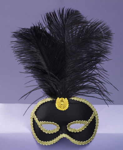 Mask-Feather-Black - Rubies Costumes & Accessories - HalloweenCostumes4U.com - Accessories
