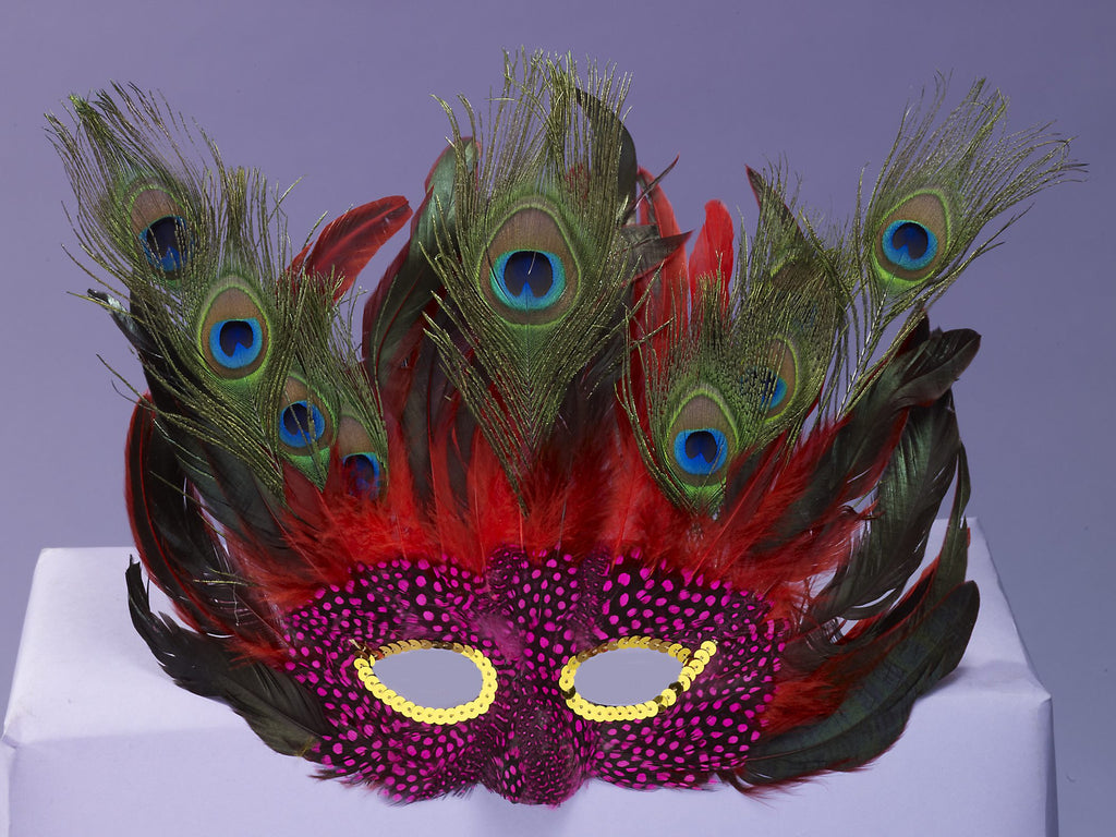 Mask-Feather-Red/Black - Rubies Costumes & Accessories - HalloweenCostumes4U.com - Accessories