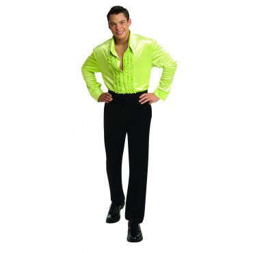 Mens Green Retro Velvet Disco Shirt - Rubies Costumes & Accessories - HalloweenCostumes4U.com - Adult Costumes