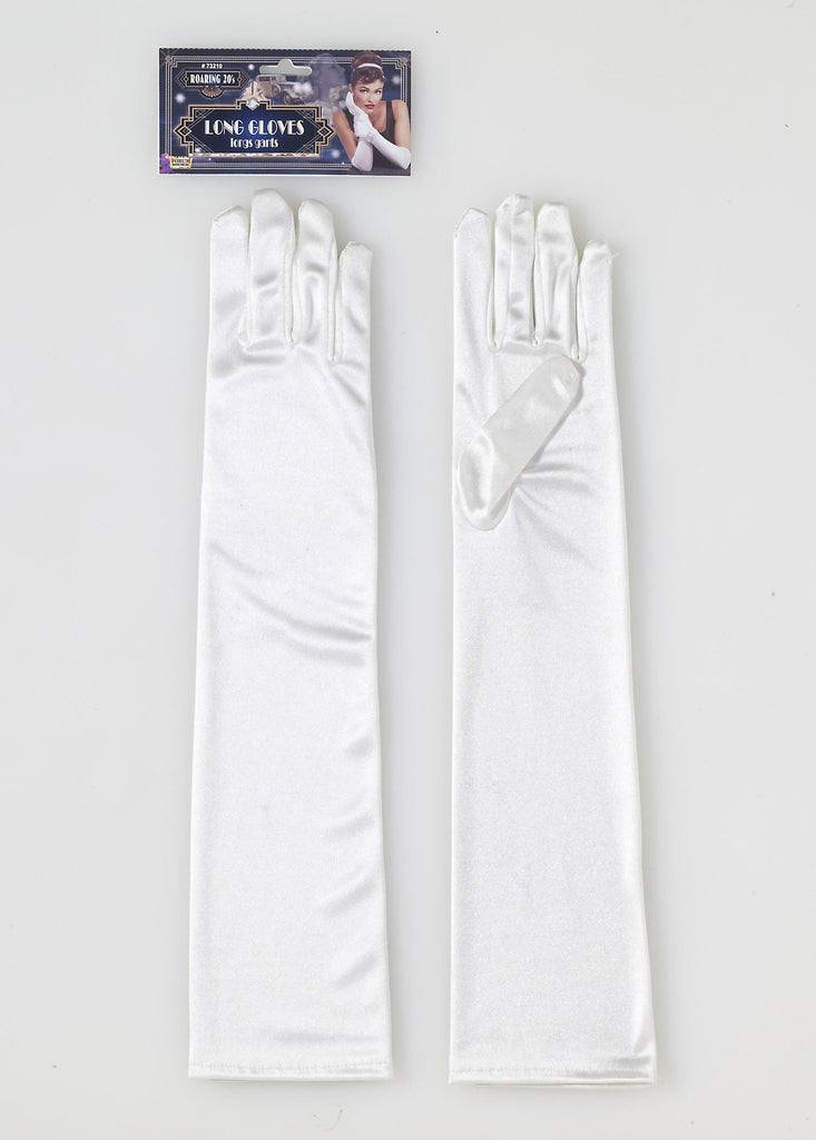 Long Beige Satin Gloves - Rubies Costumes & Accessories - HalloweenCostumes4U.com - Accessories