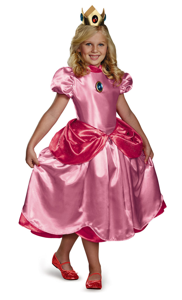Girls Super Mario Deluxe Princess Peach Costume - Disguise Costumes & Accessories - HalloweenCostumes4U.com - Kids Costumes