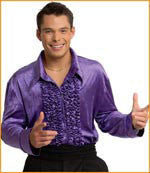 Mens Purple Retro Velvet Disco Shirt - Rubies Costumes & Accessories - HalloweenCostumes4U.com - Adult Costumes
