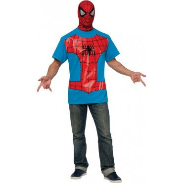 Mens Spider-Man T-Shirt and Mask - Rubies Costumes & Accessories - HalloweenCostumes4U.com - Adult Costumes