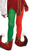 Kids Red and Green Elf Tights - HalloweenCostumes4U.com - Accessories