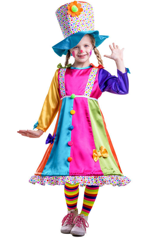 Girls Polka Dot Clown Costume - Dress Up America Costumes & Accessories - HalloweenCostumes4U.com - Kids Costumes