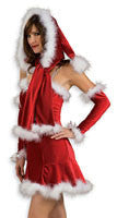 Womens Ms Santa Hood with Scarf - Rubies Costumes & Accessories - HalloweenCostumes4U.com - Adult Costumes