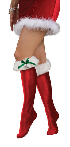 Womens Santa Knee High Socks - Rubies Costumes & Accessories - HalloweenCostumes4U.com - Accessories