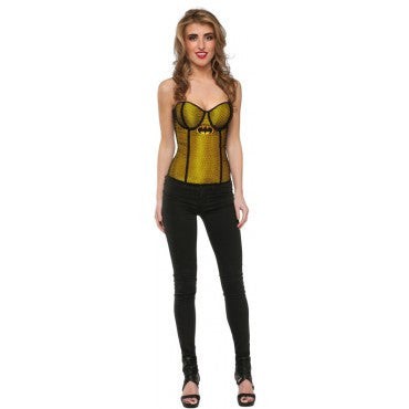 Womens Batman Batgirl Fishnet Overlay Corset - Rubies Costumes & Accessories - HalloweenCostumes4U.com - Adult Costumes