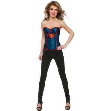 Womens Supergirl Fishnet Overlay Corset - Rubies Costumes & Accessories - HalloweenCostumes4U.com - Adult Costumes