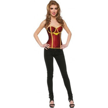 Womens Wonder Woman Fishnet Overlay Corset - Rubies Costumes & Accessories - HalloweenCostumes4U.com - Adult Costumes
