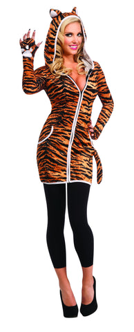 Womens Hooded Tiger Costume - HalloweenCostumes4U.com - Adult Costumes