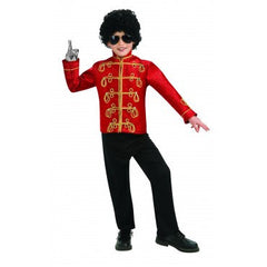 Veste militaire rouge de luxe Michael Jackson pour garçon