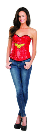 Womens Wonder Woman Sequin Corset - Rubies Costumes & Accessories - HalloweenCostumes4U.com - Adult Costumes