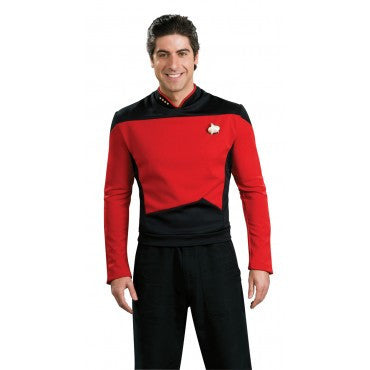 Mens Star Trek Deluxe Red Shirt Command Uniform - Rubies Costumes & Accessories - HalloweenCostumes4U.com - Adult Costumes