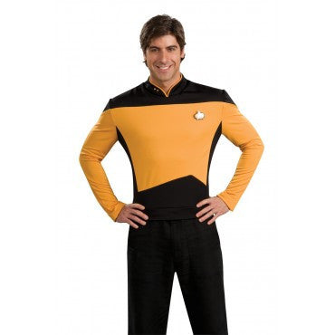 Mens Star Trek Deluxe Gold Shirt Command Uniform - Rubies Costumes & Accessories - HalloweenCostumes4U.com - Adult Costumes