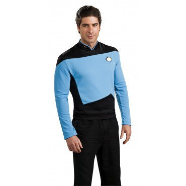 Mens Star Trek Deluxe Blue Shirt Command Uniform - Rubies Costumes & Accessories - HalloweenCostumes4U.com - Adult Costumes