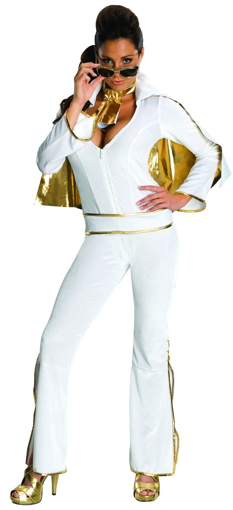 Womens/Teens White Elvis Jumpsuit Costume - Rubies Costumes & Accessories - HalloweenCostumes4U.com - Adult Costumes