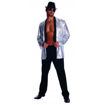 Mens Silver Sequin Blazer Jacket - Rubies Costumes & Accessories - HalloweenCostumes4U.com - Adult Costumes