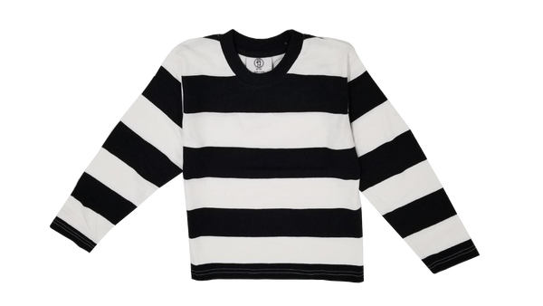 Mens Black & White Striped T-Shirt Costume