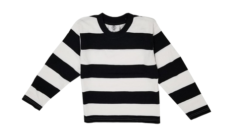 Womens Black & White Striped T-Shirt Costume