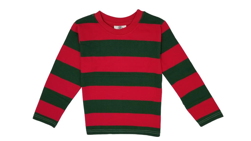 Mens Red & Green Nightmare on the Street Striped T-Shirt Costume