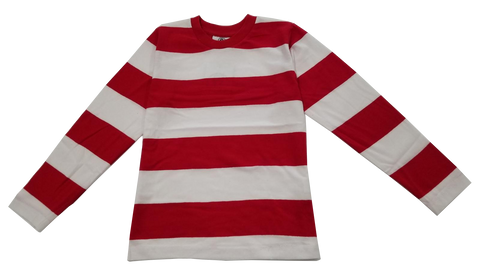 Womens Red & White Striped T-Shirt Costume