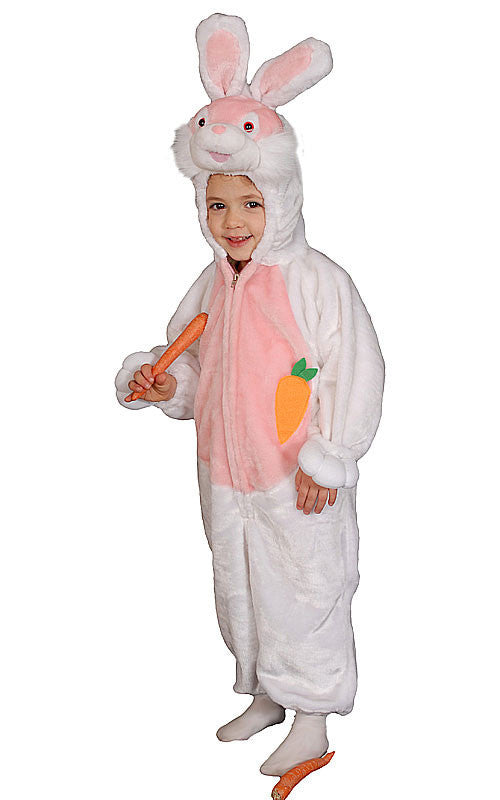 Kids/Toddlers White Plush Bunny Costume - Dress Up America Costumes & Accessories - HalloweenCostumes4U.com - Kids Costumes