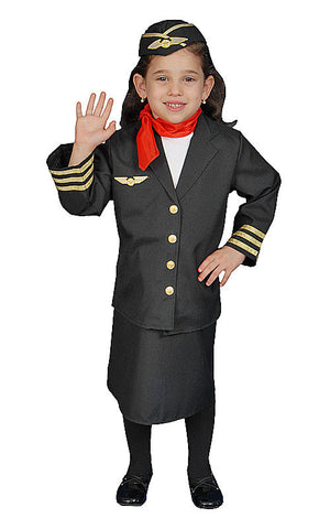 Girls Flight Attendant Costume - HalloweenCostumes4U.com - Kids Costumes