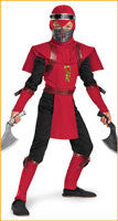 Ninja Costume Red Deluxe Ninja for Kids - HalloweenCostumes4U.com - Kids Costumes