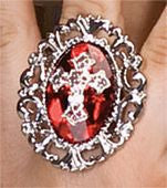 Red Gothic Cross Ring - Rubies Costumes & Accessories - HalloweenCostumes4U.com - Accessories